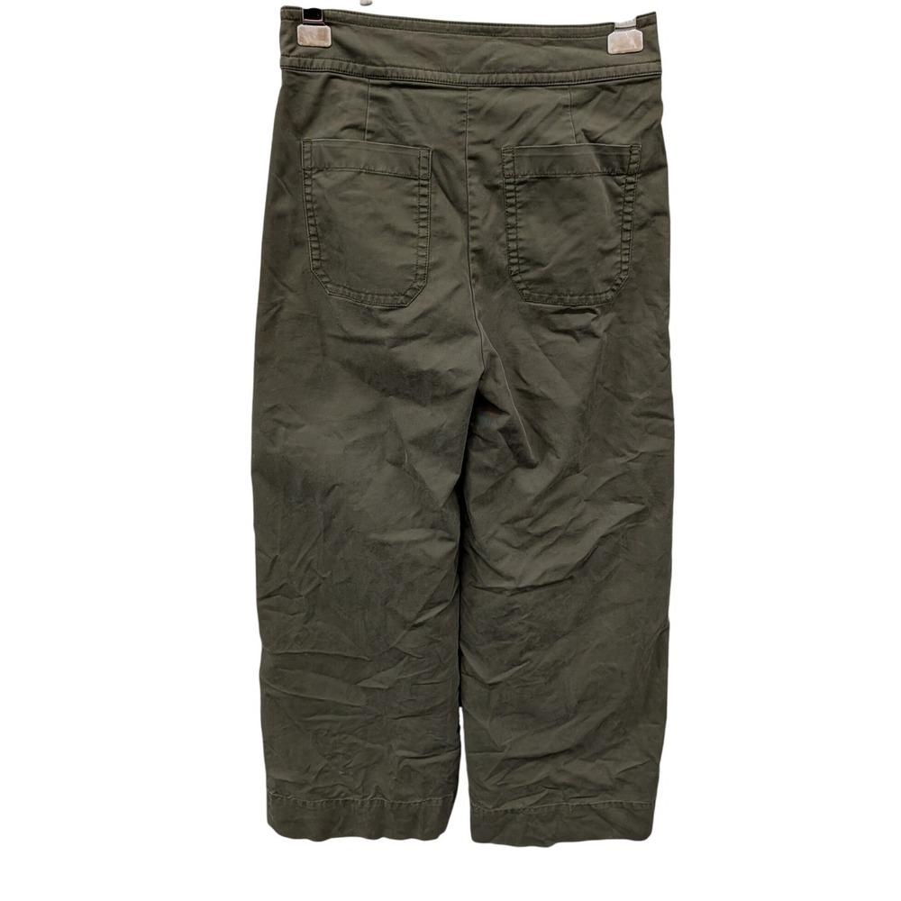 J.Crew Women's Olive Green Wide Leg Cropped Chino Pants High Rise Twill- Size 4 - Picture 3 of 7